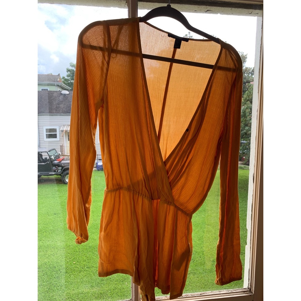 Forever 21 yellow long sleeve romper